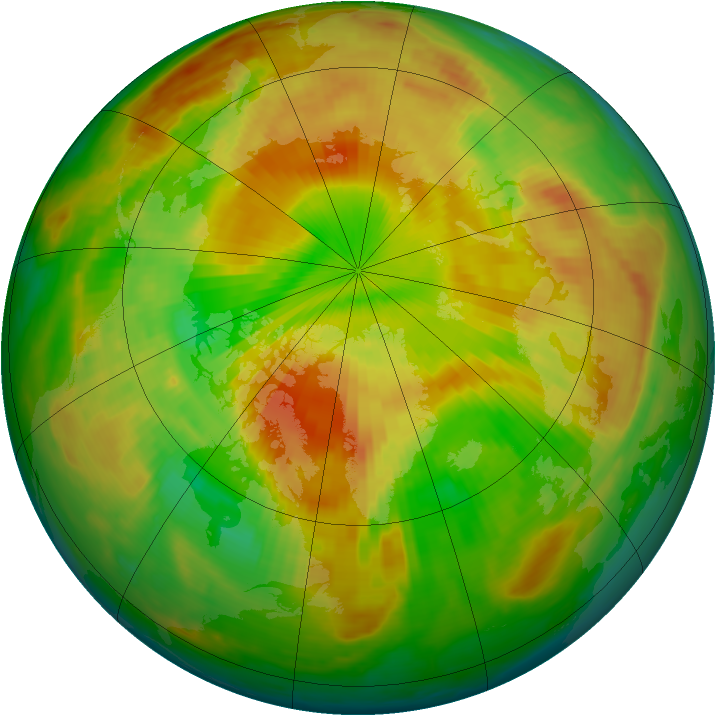 Arctic ozone map for 15 May 1999